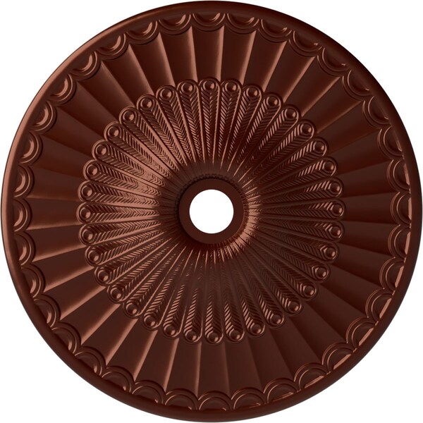 Ekena Millwork Galveston Ceiling Medallion (Canopies up to 4 3/4"), 36 5/8"OD x 3 5/8"ID x 2 3/8"P, Antique Copper CM36GLACS - main